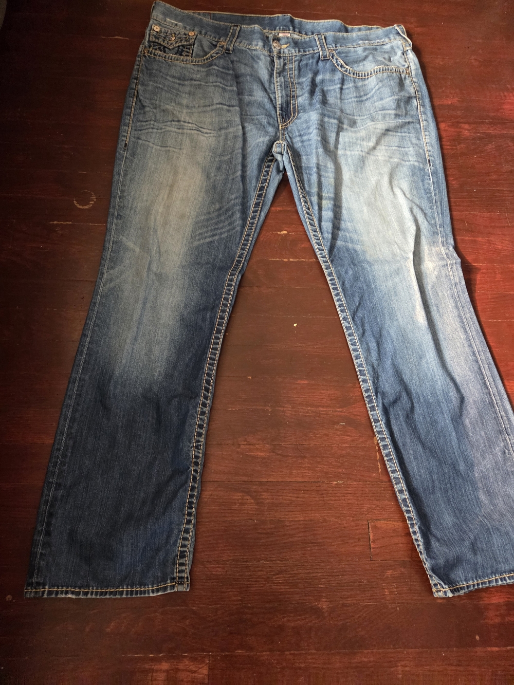 True Religion Men's Light Blue Straight Jeans